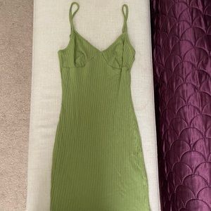 a green dress